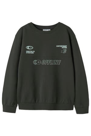 sweater met backprint - antraciet