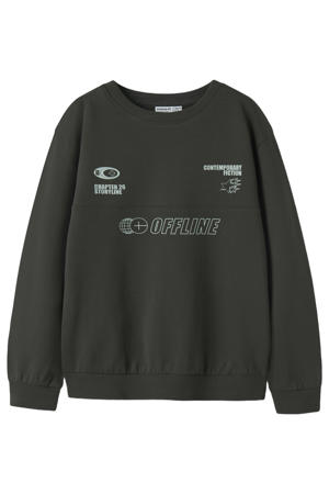 sweater met backprint - antraciet