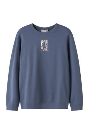 sweater met backprint - blauw