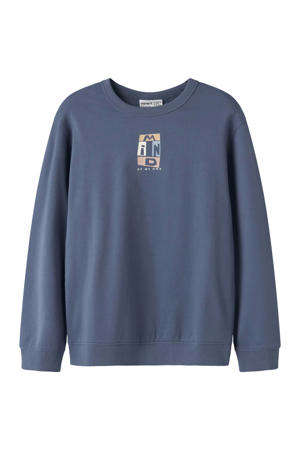 sweater met backprint - blauw