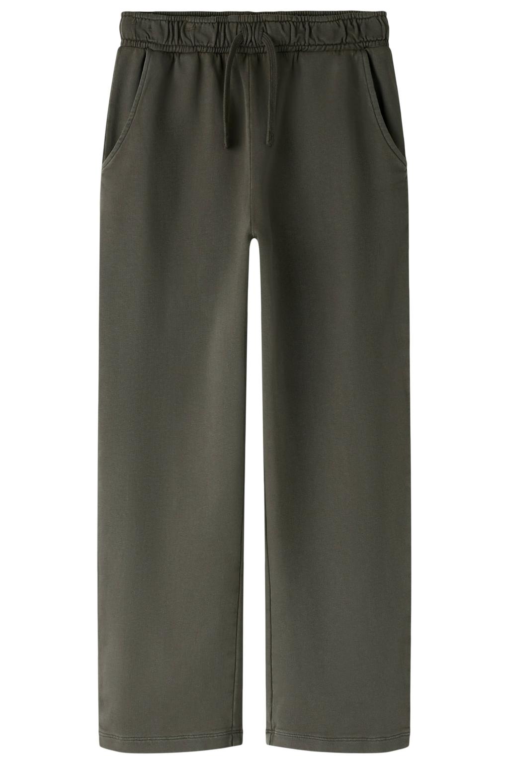 Donkerblauwe jongens NAME IT KIDS casual broek van katoen met elastische tailleband met koord en effen