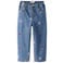 NAME IT MINI NMFBELLA regular waist barrel gebloemde jeans met borduursels - mediumblauw