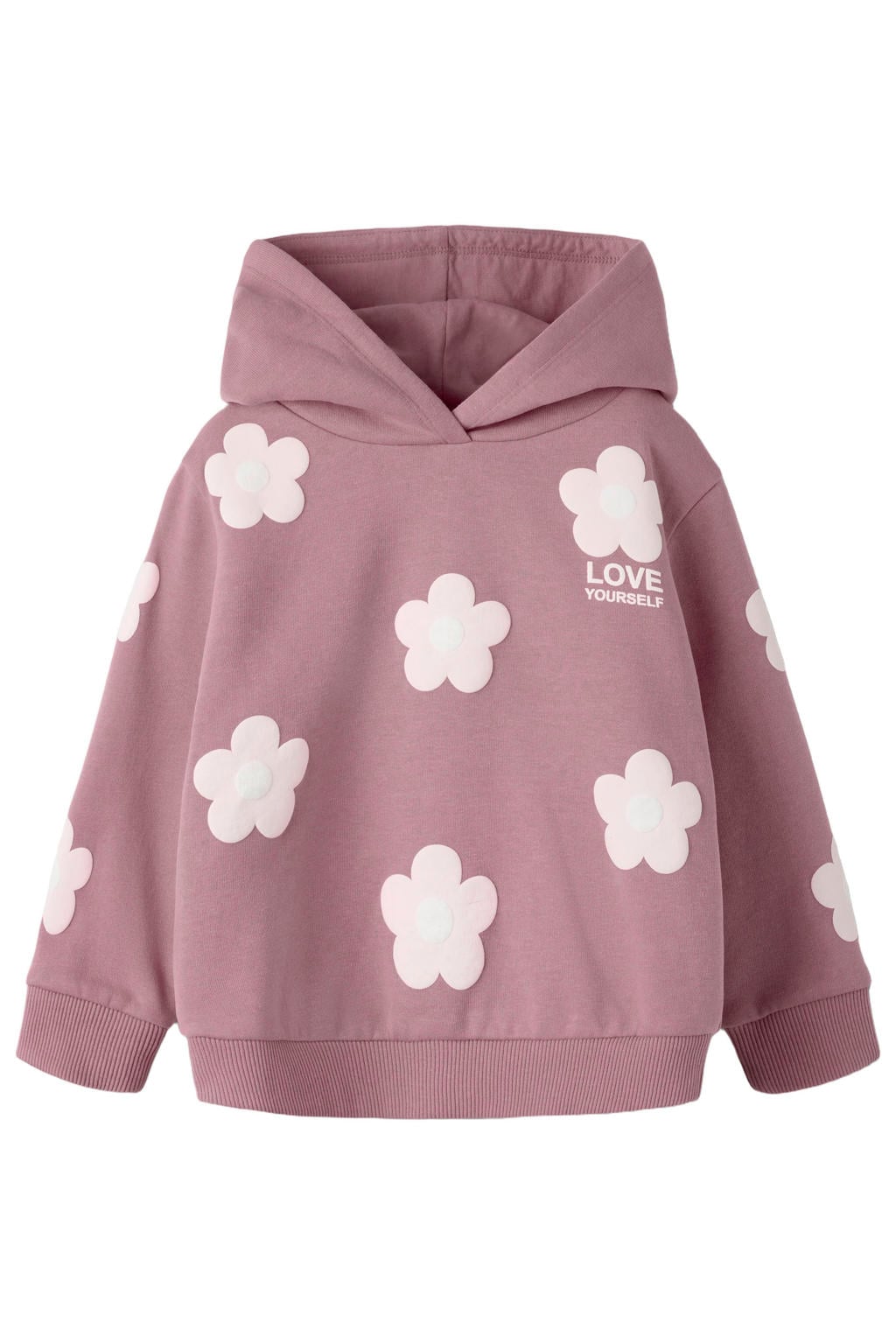 NAME IT MINI gebloemde hoodie - lila