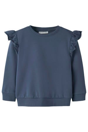 sweater met ruches - blauw