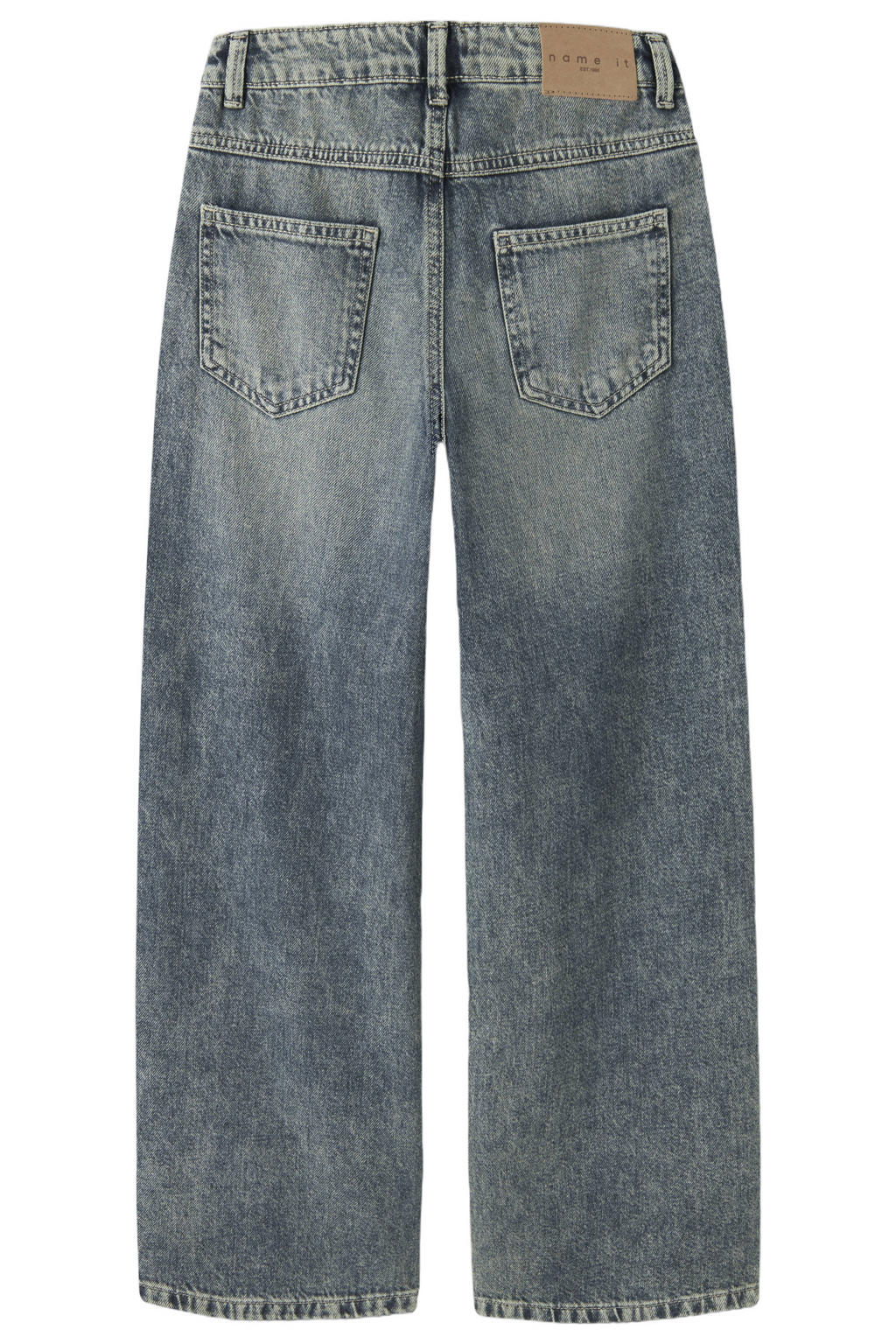 NAME IT KIDS NKFROSE wide leg ripped jeans met slijtage - mediumblauw