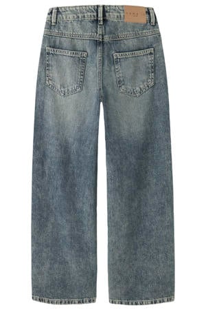 NKFROSE wide leg ripped jeans met slijtage - mediumblauw