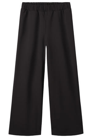 wide leg regular casual broek - donkerbruin