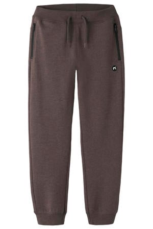 regular fit joggingbroek donkerbruin