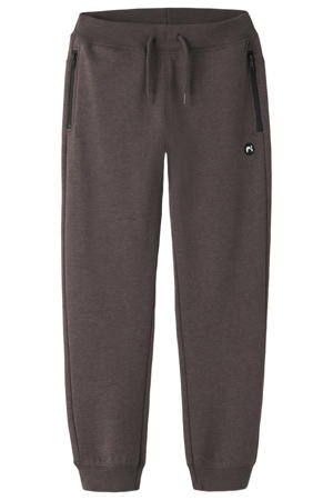 regular fit joggingbroek donkerbruin