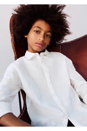 thumbnail: Mango Kids casual overhemd met linnen wit