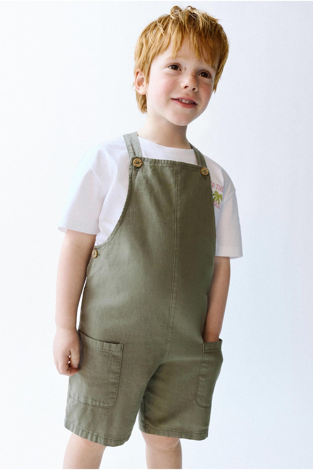 Mango Kids tuinbroek kaki