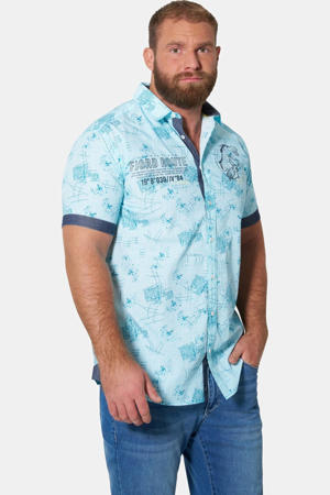 +FIT Collectie regular casual overhemd turquoise