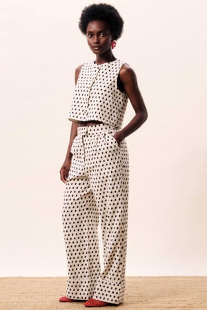 high waist broek ecru