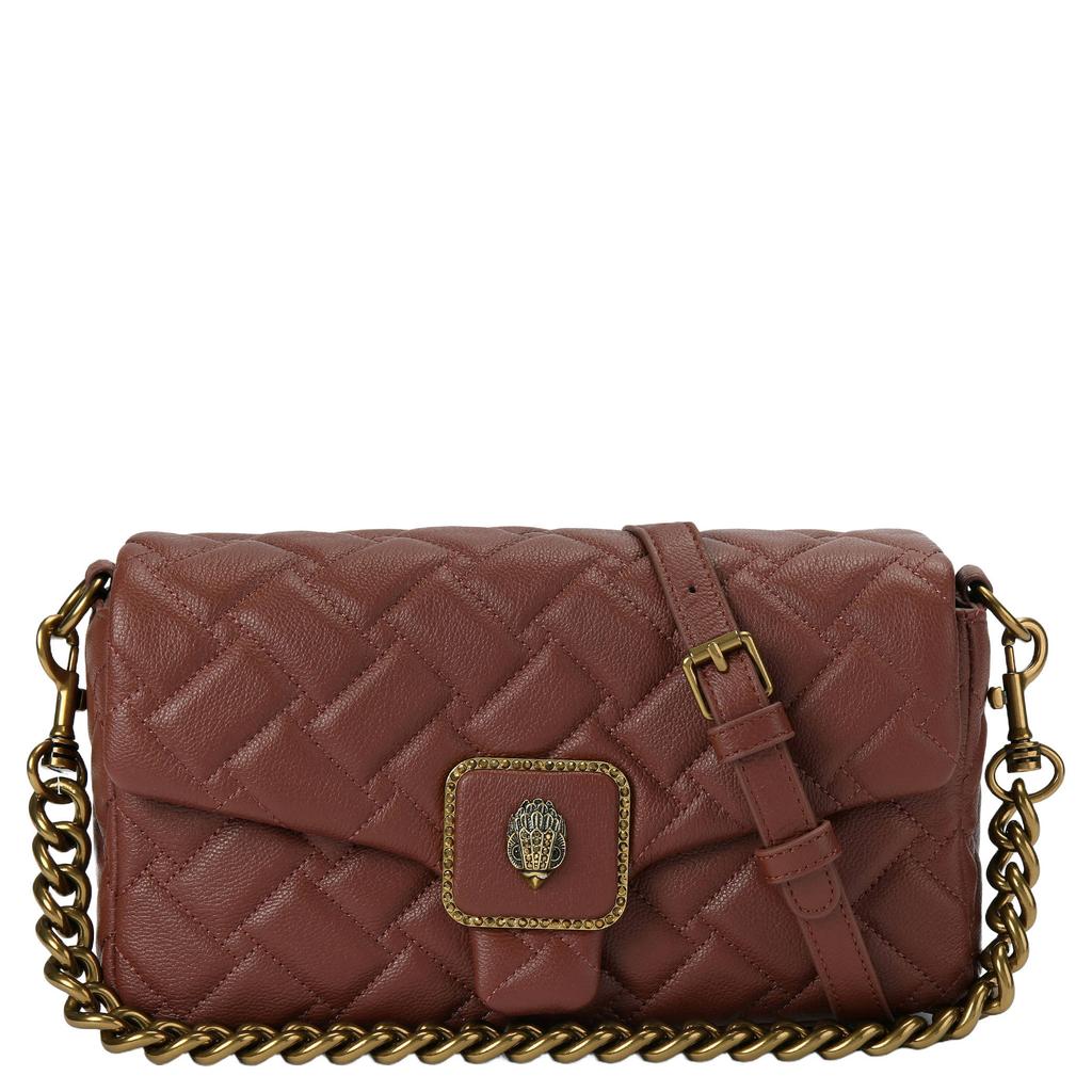 Kurt Geiger leren schoudertas Pimlico roodbruin