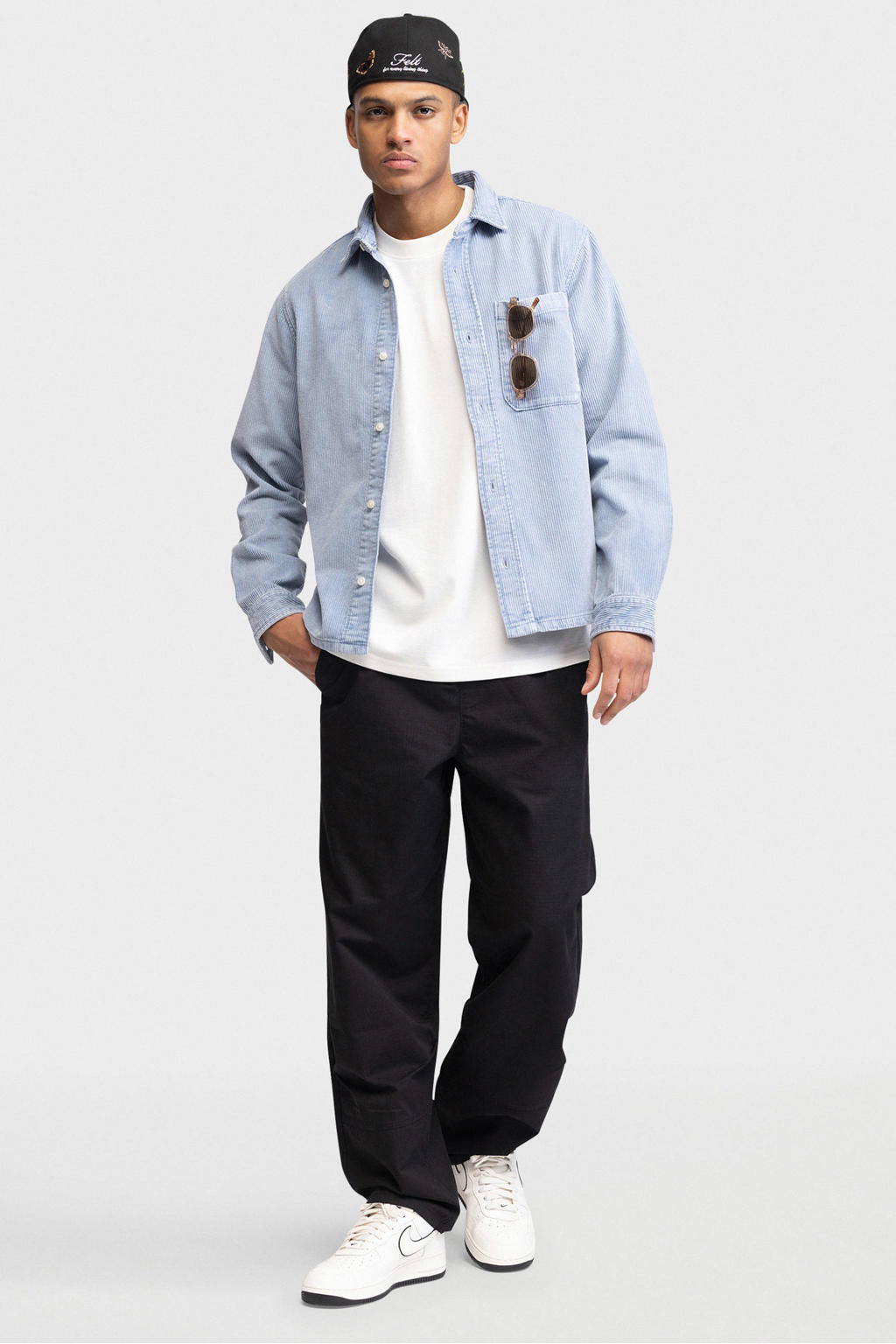 Redefined Rebel loose fit corduroy overshirt - ashley blue