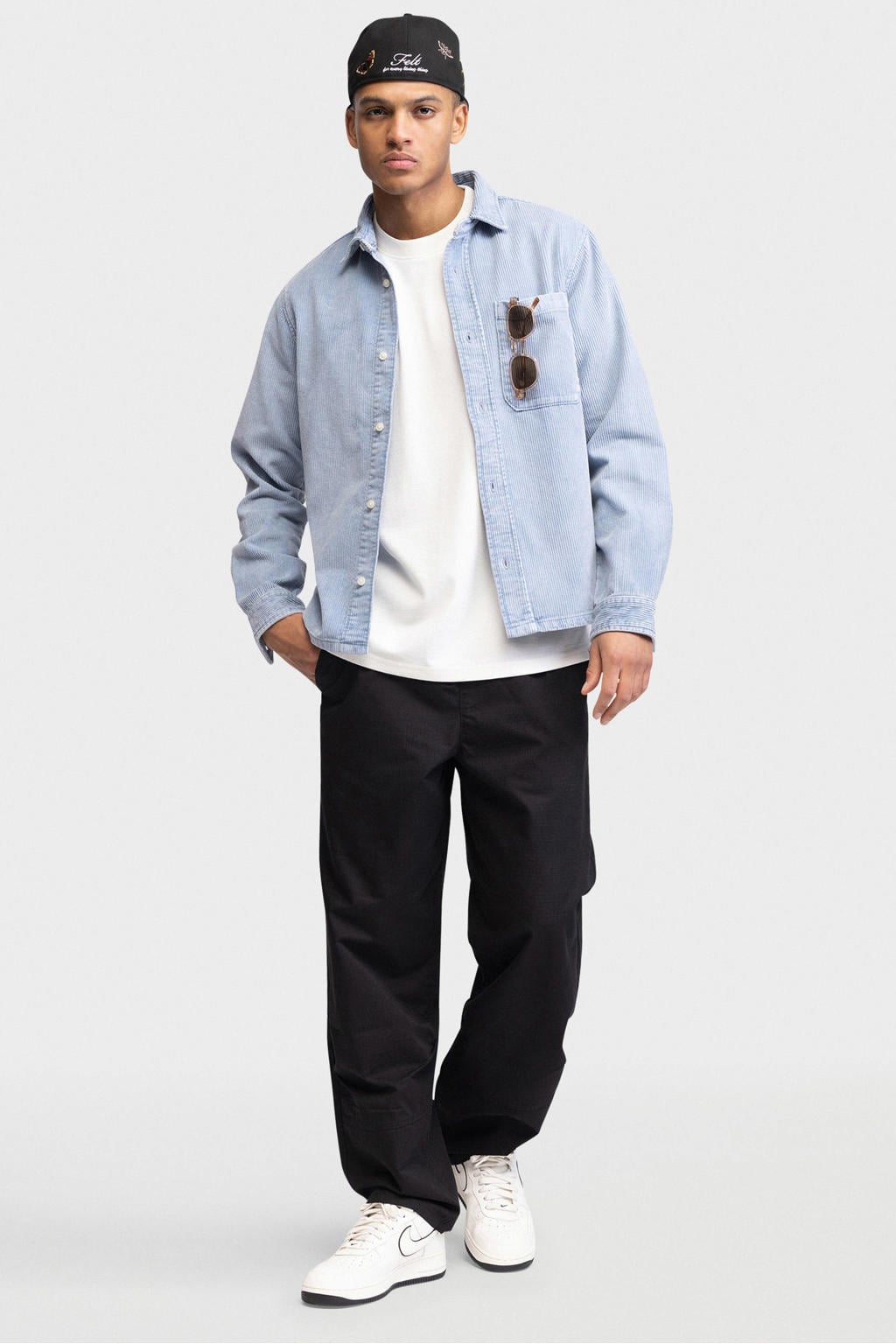 Redefined Rebel loose fit corduroy overshirt - ashley blue