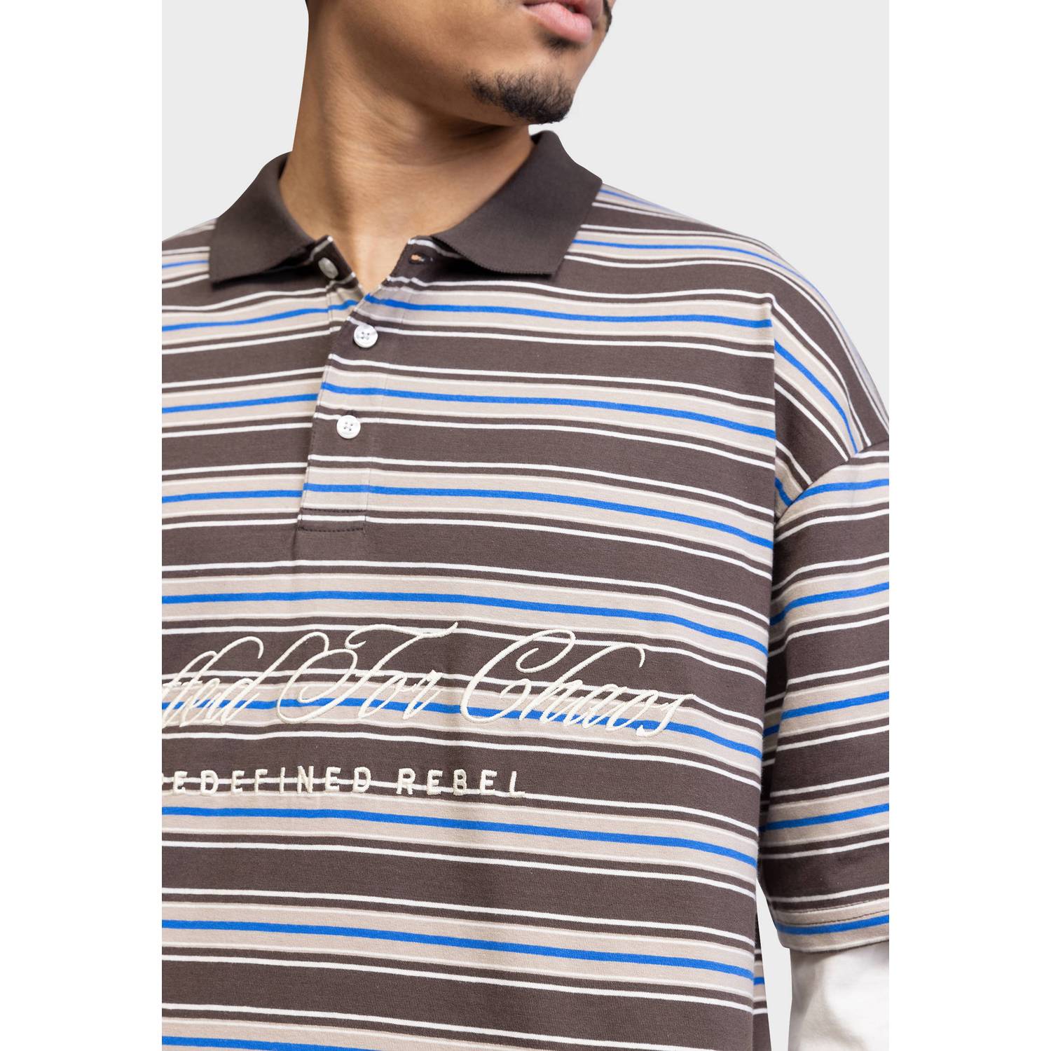 Redefined Rebel boxy gestreepte longsleeve bruin