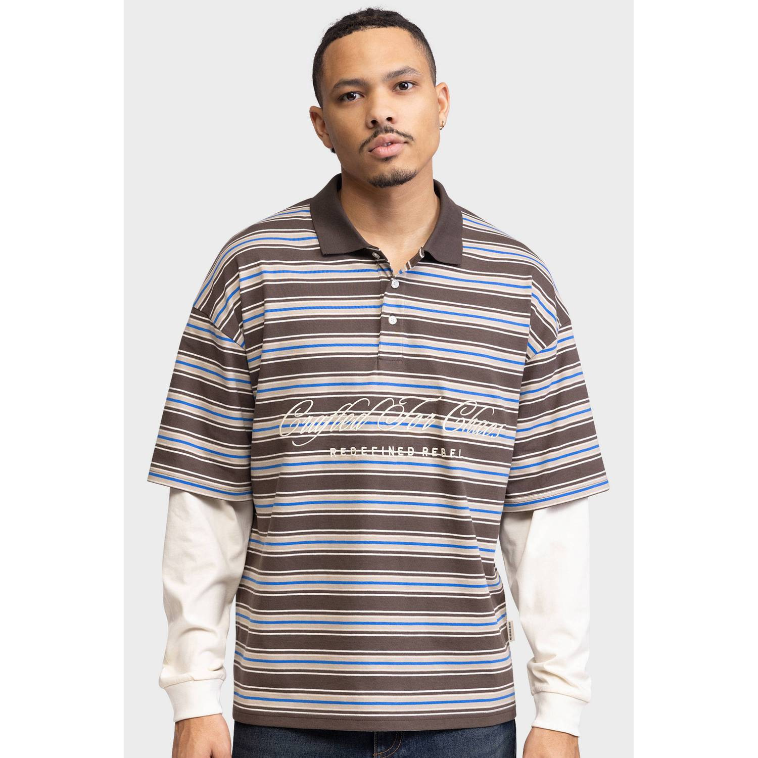 Redefined Rebel boxy gestreepte longsleeve bruin