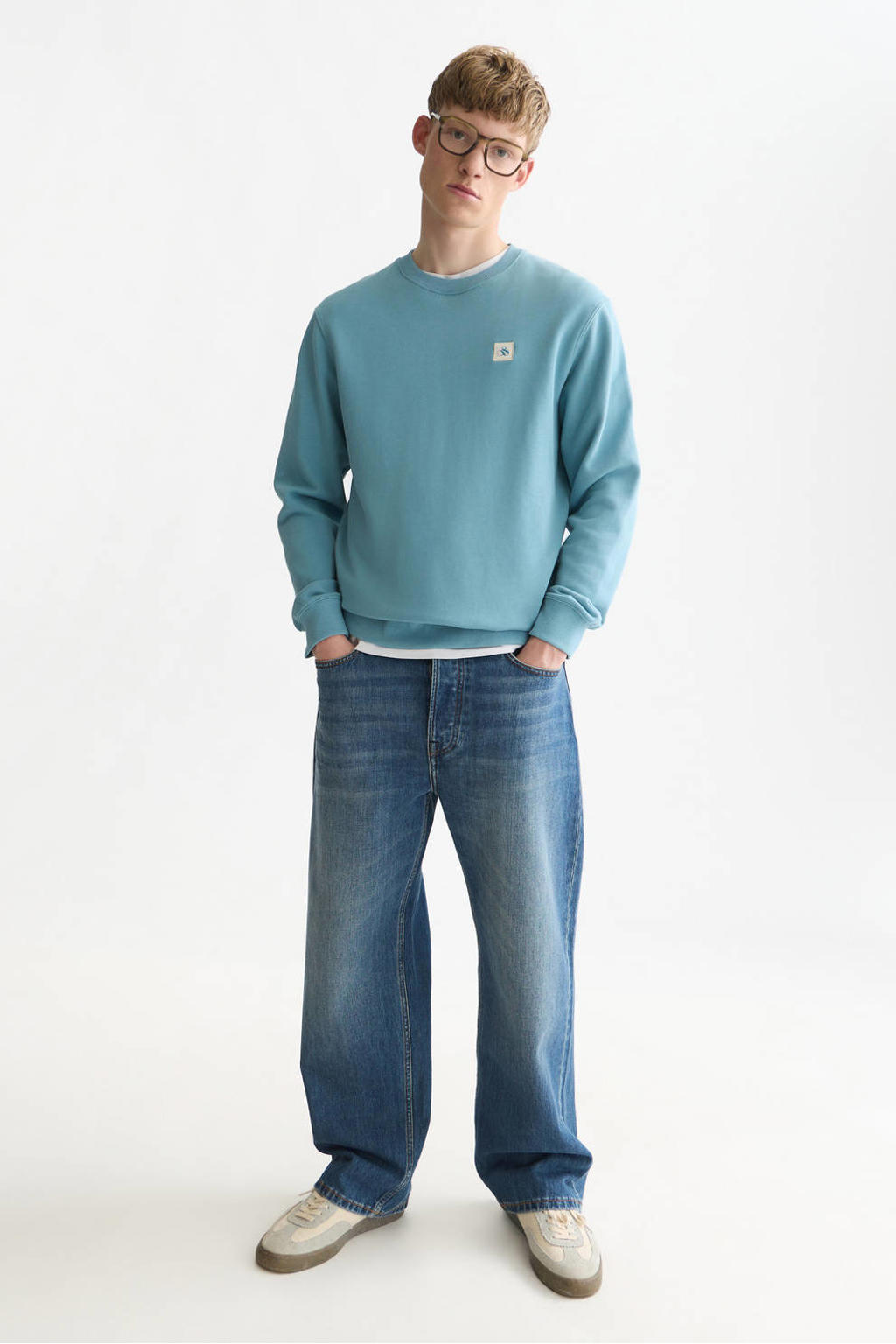 Scotch & Soda katoenen regular fit trui - blauw