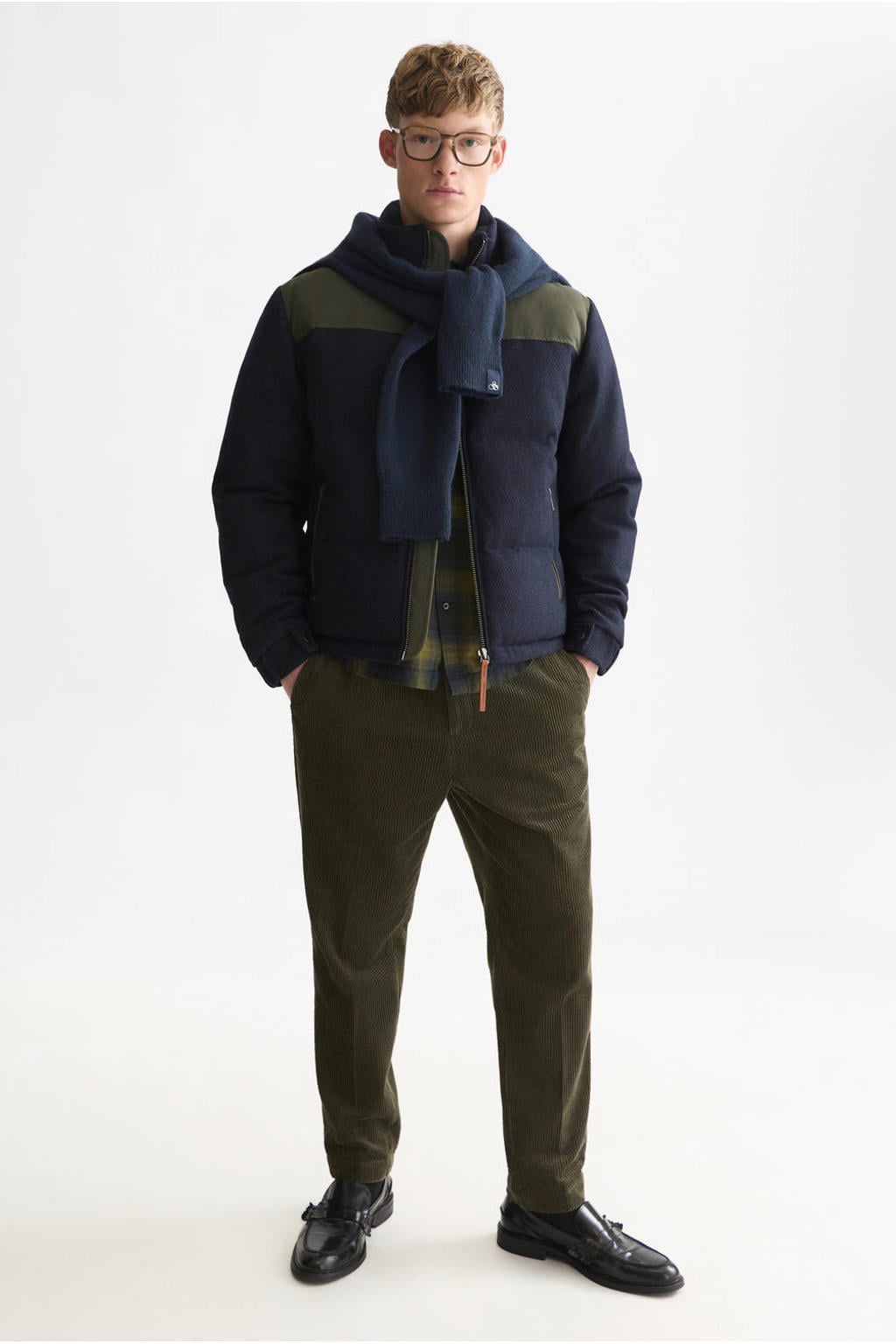 Scotch & Soda quilted pufferjas met wol - sky captain
