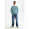 Scotch & Soda regular fit gemêleerde sweater - adriatic blauw