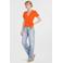 Anytime crinkle overslagtop met pofmouwen oranje