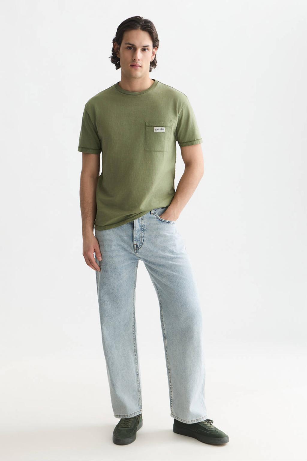 Scotch & Soda regular fit T-shirt - olijfgroen