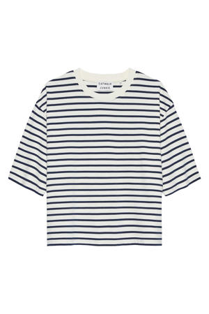 gestreept T-shirt ecru