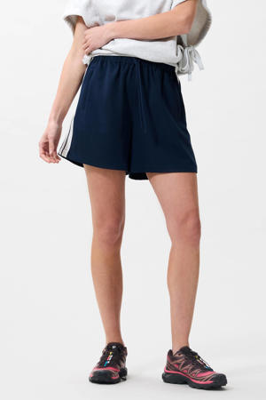 high waist casual short marineblauw