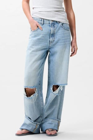 loose fit jeans light blue denim