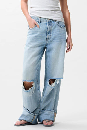loose fit jeans light blue denim
