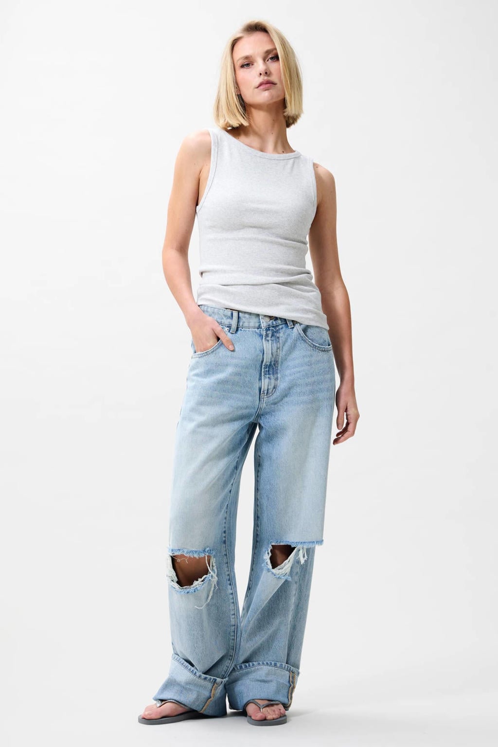 Light blue denim dames Catwalk Junkie loose fit jeans van denim met regular waist en effen