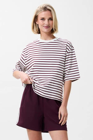 gestreept T-shirt ecru