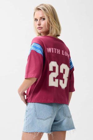 T-shirt met backprint rood