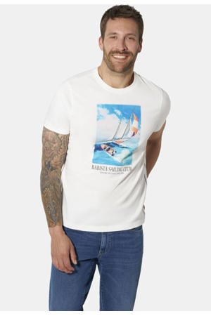 regular fit T-shirt met print Plus Size - wit