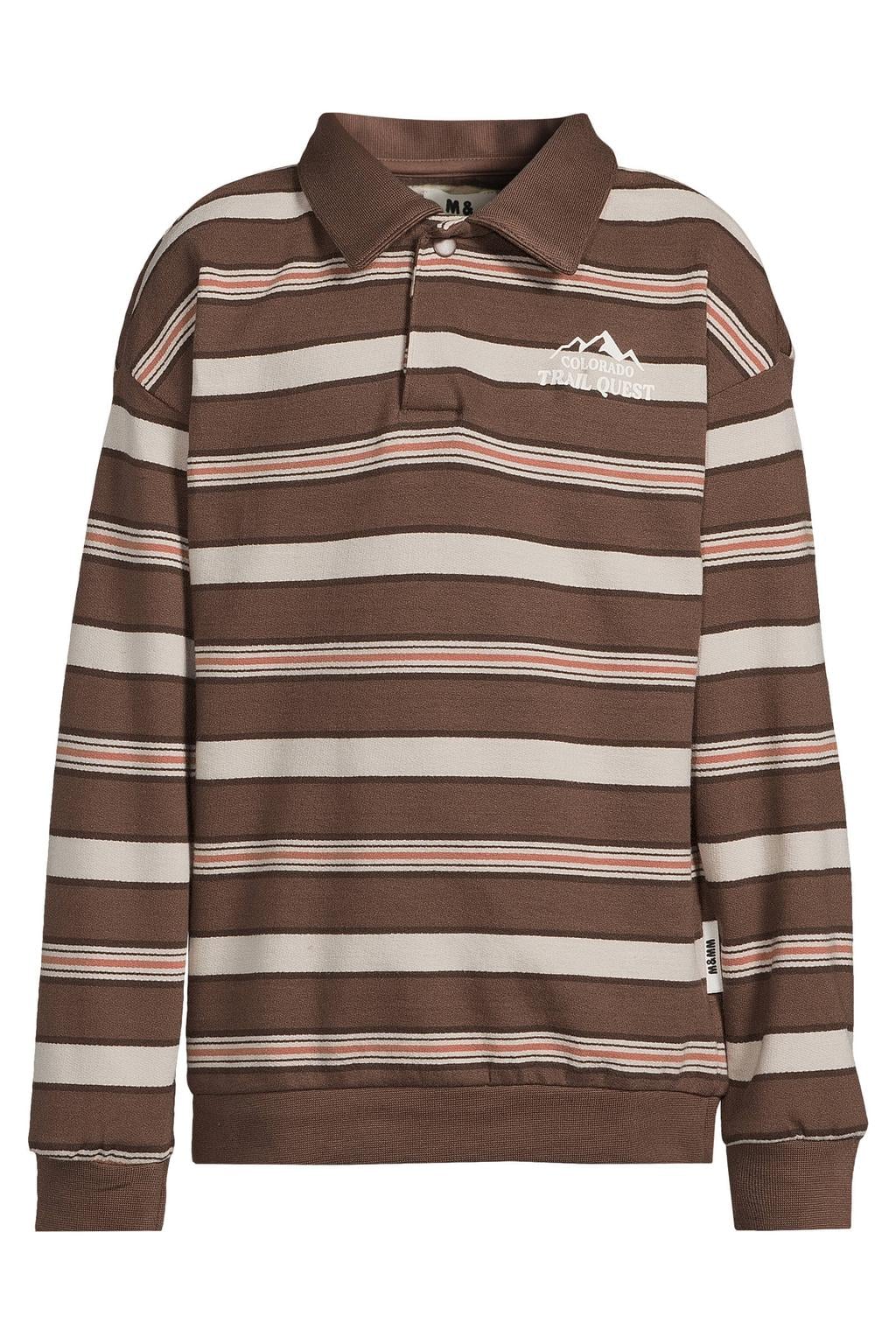 Me & My Monkey gestreepte sweater - donkerbruin/beige
