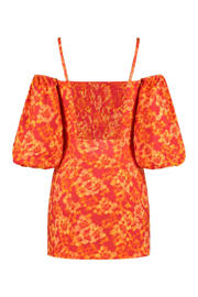 thumbnail: HARPER & YVE gebloemde off shoulder jurk rood