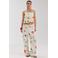 HARPER & YVE strapless katoenen peplumtop met smockwerk en print - ecru