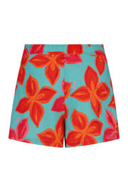 thumbnail: HARPER & YVE straight regular waist gebloemde casual short blauw
