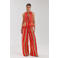 HARPER & YVE wide leg high waist gestreepte broek rood