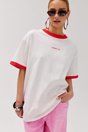 T-shirt met backprint ecru