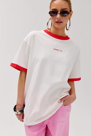 T-shirt met backprint ecru