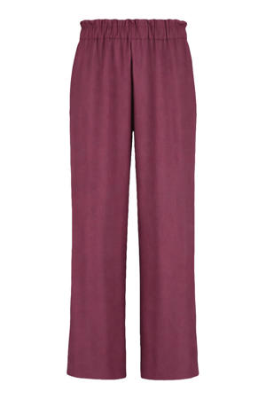wide leg high waist broek donkerpaars