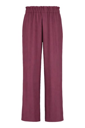 wide leg high waist broek donkerpaars
