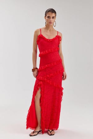 maxi jurk rood