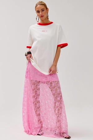 kanten gebloemde maxi rok