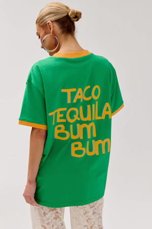 T-shirt met backprint groen
