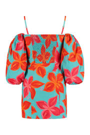 thumbnail: HARPER & YVE gebloemde off shoulder jurk blauw