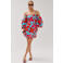 HARPER & YVE gebloemde off shoulder jurk blauw