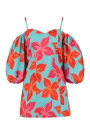 thumbnail: HARPER & YVE gebloemde off shoulder jurk blauw